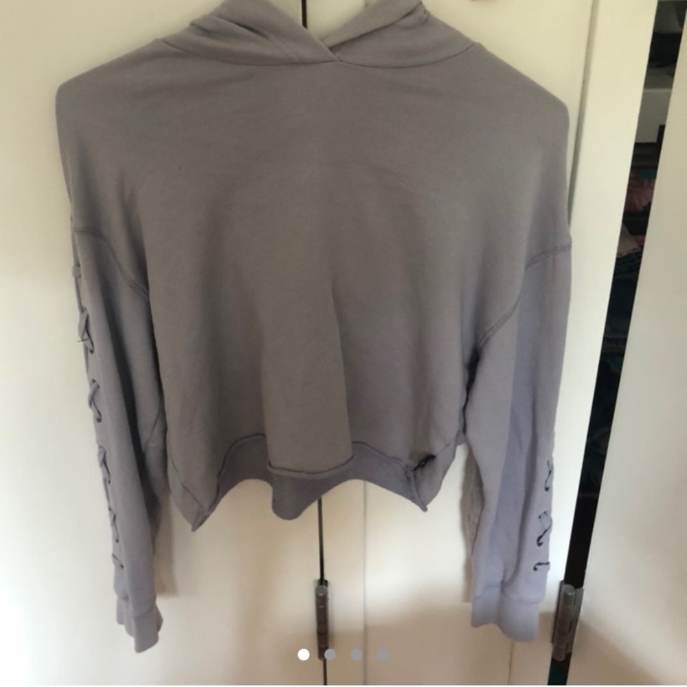 Light blue cropped PINK hoodie
